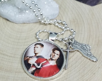 Supernatural Photo Pendant Necklace, Dean Winchester Photo Necklace, Sam Winchester Photo Necklace, Supernatural Photo Jewelry