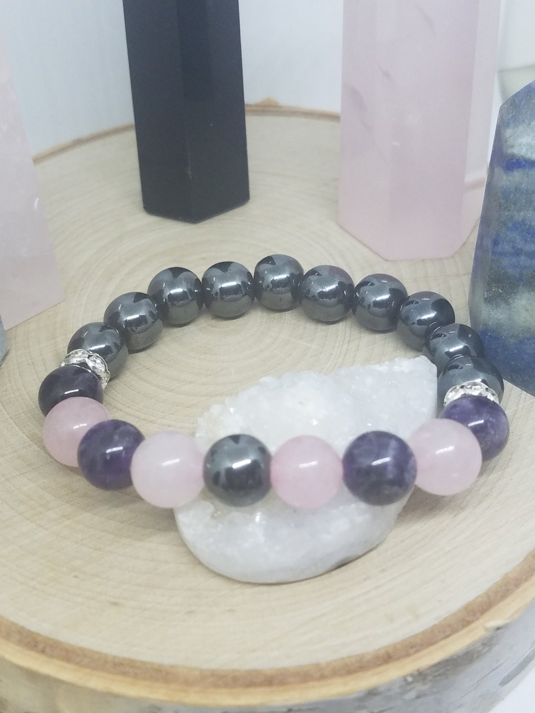 Rose Quartz Amethyst Hematite Crystal Bracelet Empath Protection Etsy rose-quartz-amethyst-hematite-crystal-bracelet-empath-protection-etsy