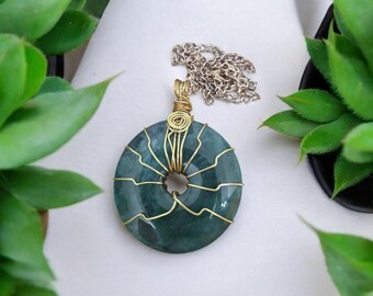 Jade Crystal Necklace, Jade Gemstone Necklace, Jade Pendant Necklace, Empath Protection Amulet, Jade Jewelry, Jade Chakra Necklace