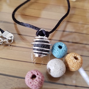 Aromatherapy Diffuser Necklace, Diffuser Rope Necklace, Diffuser Stone Necklace,Car Air Freshener,Diffuser Lava Necklace,Lava Stone Necklace