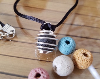 Aromatherapy Diffuser Necklace, Diffuser Rope Necklace, Diffuser Stone Necklace,Car Air Freshener,Diffuser Lava Necklace,Lava Stone Necklace