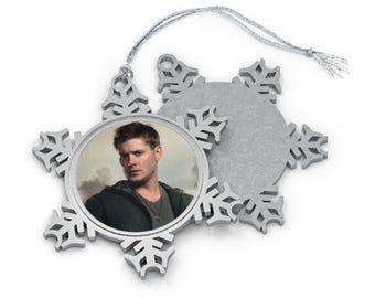 Dean Winchester Pewter Snowflake Ornament, Supernatural Christmas Decor