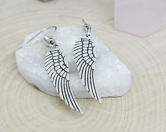 Angel Wing Earrings, Supernatural Angel Earrings,Castiel Angel Earrings,Supernatural Wing Earrings,Double Sided Earring,Fairy Wings Earrings