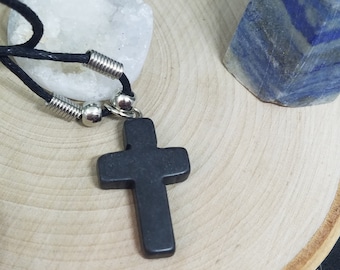 Crystal Cross Necklace, Black Onyx Cross Necklace, Mens Cross Necklace,Black Onyx Necklace,Mens Cross Choker Necklace,Black Onyx Pendant