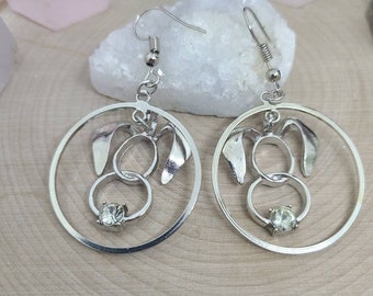 Rabbit Hoop Earrings, Rabbit Lover Gift,Alice In Wonderland Rabbit Earrings,Bunny Easter Earrings Dangle,Bunny Dangle Earrings,Hoop Earrings