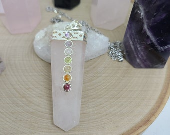 Rose Quartz Crystal Necklace, Rose Quartz Pendulum Necklace, Rose Quartz Point, Rose Quartz Crystal Pendulum, Rose Quartz Crystal Point