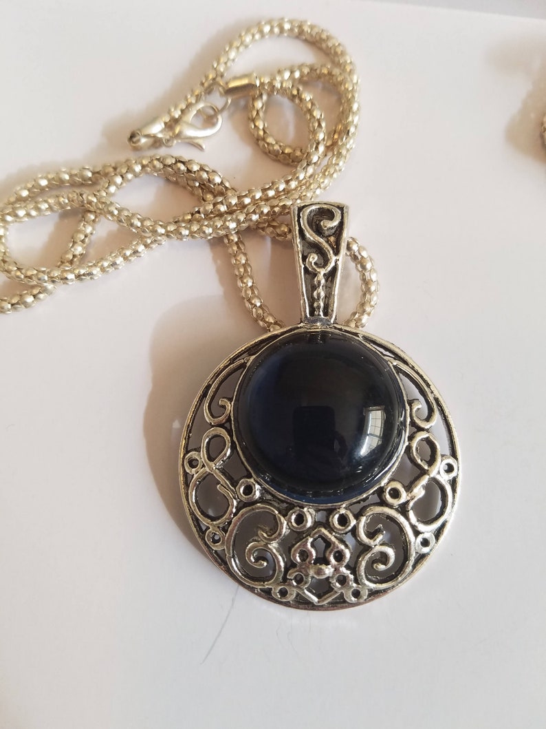 Sapphire Crystal Necklace Blue Sapphire Pendant Necklace image 1
