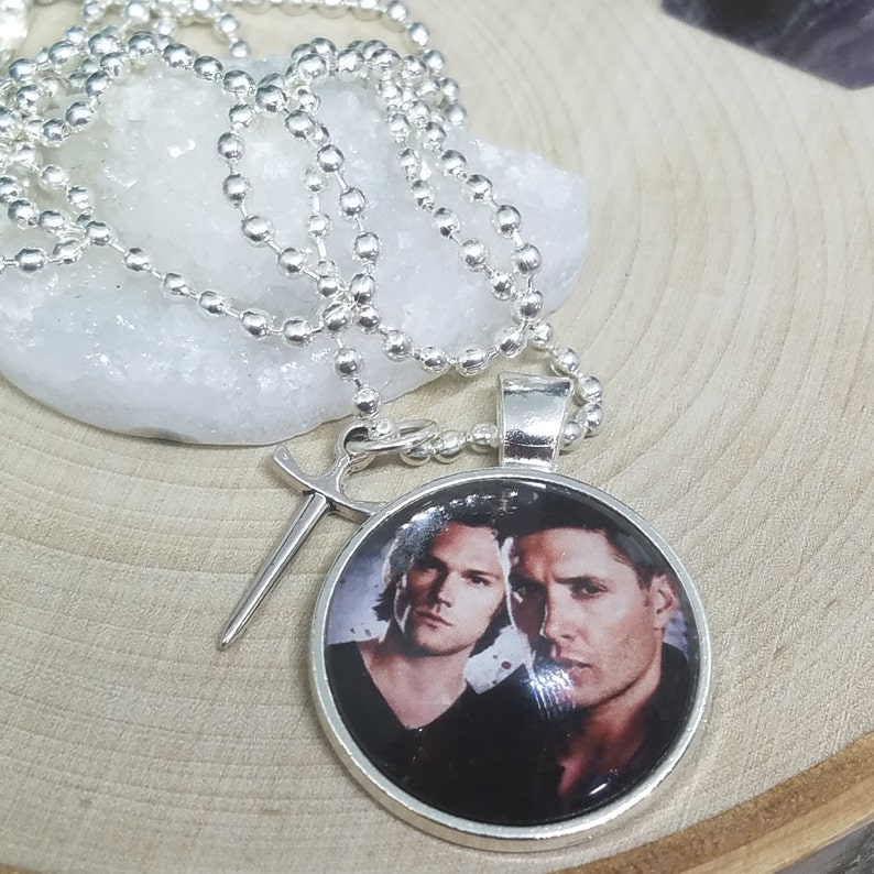 Dean Winchester Photo Necklace, Sam Winchester Photo Jewelry, Supernatural Pendant Necklace, Supernatural Charm Necklace, Supernatural Gift image 10