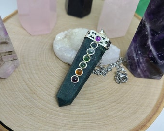 Bloodstone Crystal Necklace, Bloodstone Pendulum Necklace, Bloodstone Crystal Pendulum, Bloodstone Divination Tools, Bloodstone Jewelry