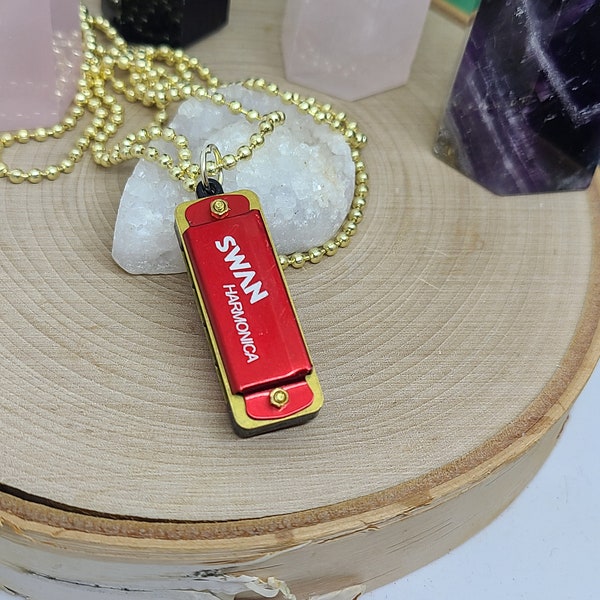 Harmonica Pendant Necklace, Harmonica Anxiety Necklace, Harmonica Charm Necklace, Harmonica Zen Necklace, Unique Necklace, Weird Gifts