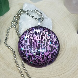 Art Deco Necklace, Hand Painted Glass Jewelry, Stained Glass Necklace, Stained Glass Pendant Necklace, Art Deco Boho Jewelry