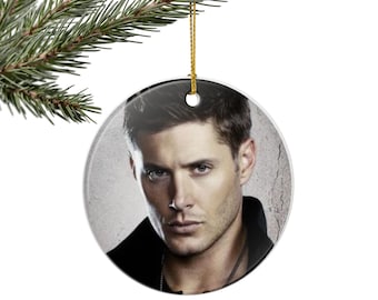 Dean Winchester Ceramic Christmas Ornament, Double-Sided Supernatural Holiday Decor