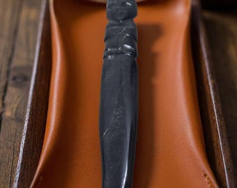 Obsidian Crystal Athame, Athame Crystal Dagger, Black Obsidian Dagger, Empath Protection Wiccan Decor, Crystal Athame Letter Opener