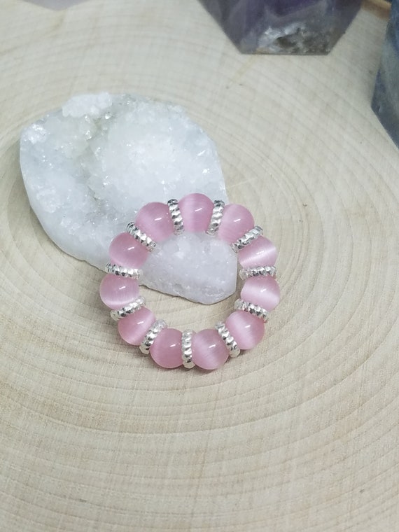 Colgante de color rosa de punto de ojo de gatos o gargantilla collar Damas regalo Curación Reiki