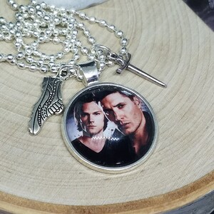 Dean Winchester Photo Necklace, Sam Winchester Photo Jewelry, Supernatural Pendant Necklace, Supernatural Charm Necklace, Supernatural Gift image 5