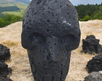 Crystal Skull Lava Rock, Skull Lava Rock Diffuser, Essential Oil Anxiety Relief Diffuser, Carved Skull Decor, Essential Oil Lava Beads