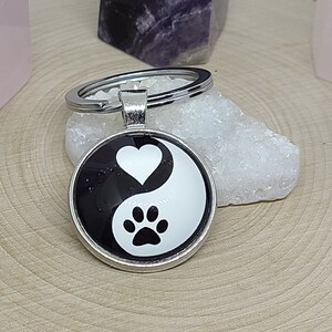 Llaveros Yin Yang, Accesorios para coche, Joyas Yin Yang, Llaveros Yin Yang, Llavero de mamá perro, Llavero de mamá gato, Llavero con foto Yin Yang