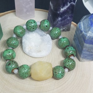 Topaz Ceramic Bracelet, Topaz Crystal Bracelet, Topaz Quartz Crystal Bracelet, Topaz Stone Bracelet, Bracelets For Women, Gemstone Bracelet