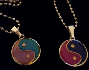 Yin Yang Mood Necklace: Color Changing Charm, Occult Jewelry