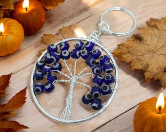 Evil Eye Keychain, All Seeing Eye Protection Amulet, Good Luck Charm Key Chains, Evil Eye Bead Keychain, Evil Eye Decor, Car Accessories