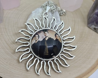 Supernatural Photo Necklace, Supernatural Photo Pendant, Supernatural Sun Necklace,Dean Winchester Photo Necklace,Castiel Supernatural Gifts