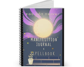 Celestial Manifestation Notebook, Inspired by Positive Affirmations, Ideal for Journaling, Spellbook, Gift for Creatives, Astrology Lover's