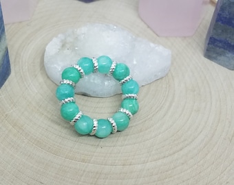 Turquoise Crystal Ring, Healing Crystal Ring, Turquoise Meditation Ring,Turquoise Gemstone Ring,Turquoise Wicca Ring,Turquoise Stretch Rings