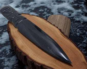 Obsidian Crystal Athame, Athame Crystal Dagger, Black Obsidian Dagger, Empath Protection Wiccan Decor, Crystal Athame Letter Opener