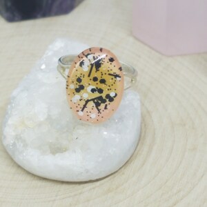 Pink Art Deco Ring, Pink Boho Ring, Pink Glass Ring, Pink Stone Ring,Chunky Silver Ring,Rings For Women,Pink Chunky Ring,Pink Statement Ring