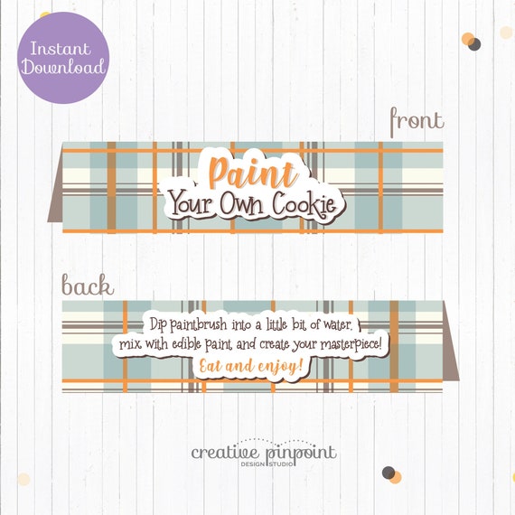 Thanksgiving Paint Your Own Cookie Topper - Paint Your Own Treat Bag Topper - PYO Cookie Instruction Printable - PYO Cookie Thanksgiving Il_570xn