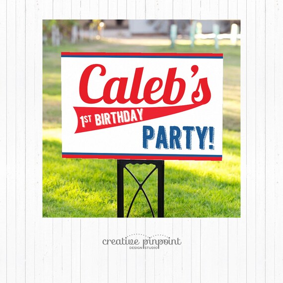 Baseball Birthday - Baseball Party - Home-One - Baseball Yard Sign - All Star Birthday - Baseball Invitation - Baseball Sign - Rookie Sign Il_570xn