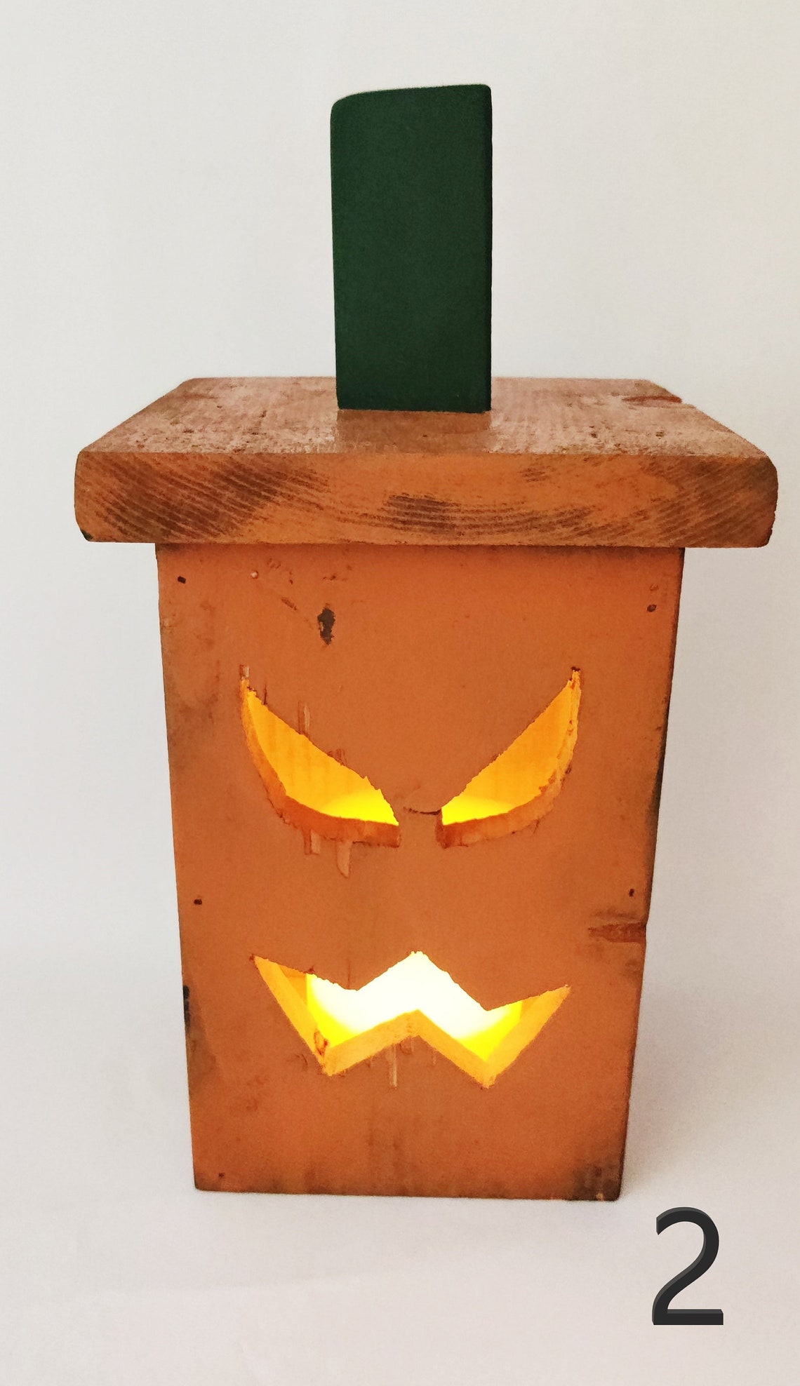 Handmade Wood Halloween Jack O Lantern Pumpkin Window Porch Decorations ...