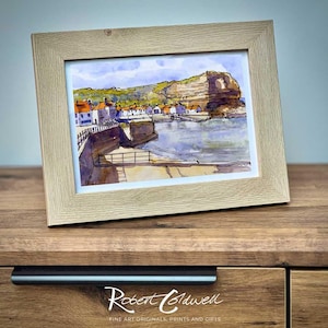 View of Staithes A5 framed print