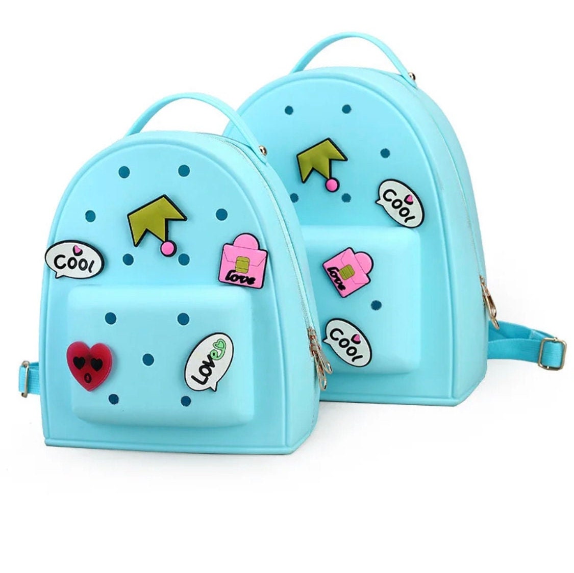 Mini Crocs Backpack Charms Jibbitz W/ 5 Free Additional Charms message