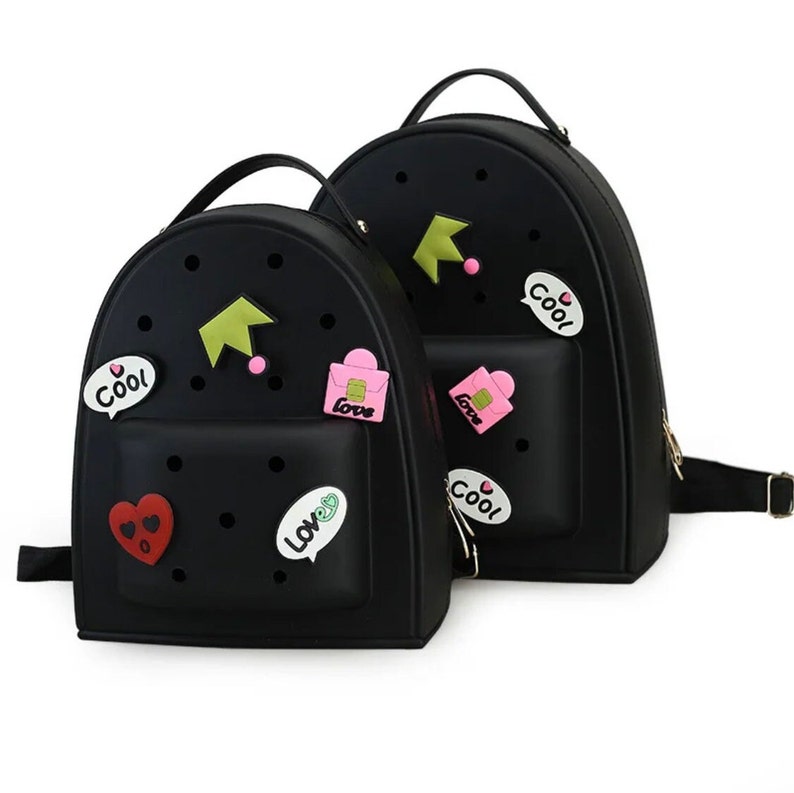 Mini Crocs Backpack Charms Jibbitz W/ 5 Free Additional Charms message