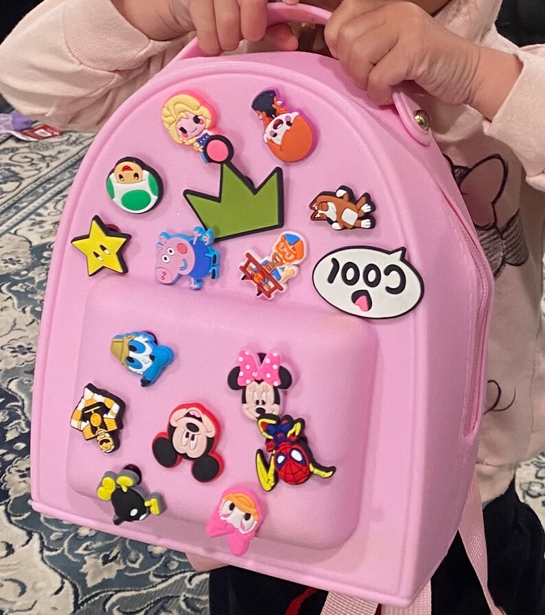 Mini Crocs Backpack Charms Jibbitz W/ 5 Free Additional Charms message