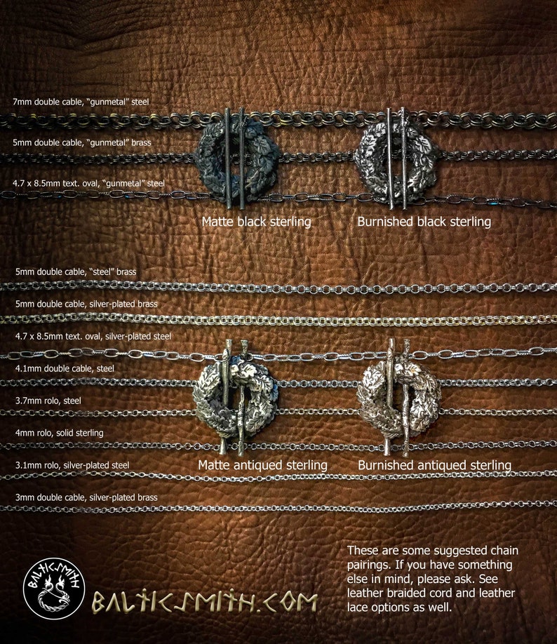 Add-on chain, cord, lace, and clasp options with Druid sigil or other pendant purchase. PLEASE READ DETAILS. image 4