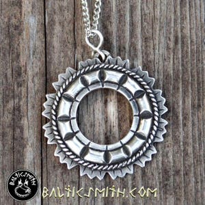 Latvian folk brooch pendant in sterling silver