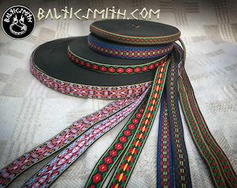 Latvian traditional ornament trim or ribbon "Ziedainā" (flowery)