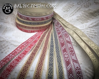 Latvian traditional ornament trim or ribbon "Ērgļi," and "Raksti" 20mm