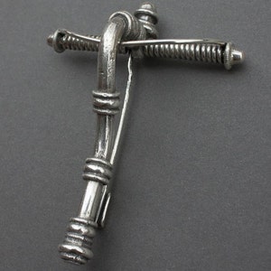 Early Iron Age ca. 200 400 C.E. crossbow fibula, Couronian, in sterling silver image 3