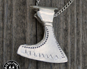 Viking Age Latvian Ax Charm in sterling silver