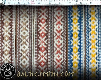 Latvian traditional ornament trim or ribbon "Aka", COTTON, 16mm