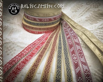 Latvian traditional ornament trim or ribbon "Ērgļi", "Raksti" & "Zalktis" 20mm