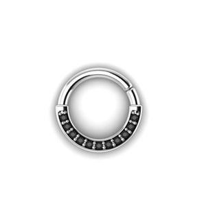 DARK HOLO HALO : Seamless Black Diamond Hoop | Septum Ring | Nose Ring | Helix Ring | Tragus Ring  | Cast in your choice of 14k, 18k or Plat