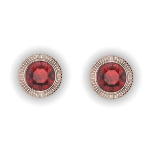 RADIAL : Garnet Gemstone Gauges Garnet Plugs Gemstone Plugs Sterling Silver, 10K, 14k, 18k 22k Gold, or Plat 6G/4mm to 1/2 inch image 3