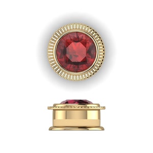 RADIAL : Garnet Gemstone Gauges Garnet Plugs Gemstone Plugs Sterling Silver, 10K, 14k, 18k 22k Gold, or Plat 6G/4mm to 1/2 inch image 2