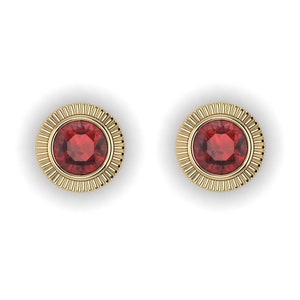 RADIAL : Garnet Gemstone Gauges Garnet Plugs Gemstone Plugs Sterling Silver, 10K, 14k, 18k 22k Gold, or Plat 6G/4mm to 1/2 inch image 5