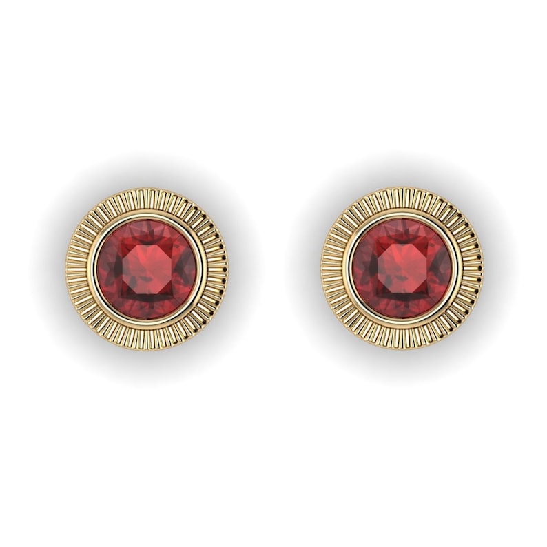 RADIAL : Garnet Gemstone Gauges Garnet Plugs Gemstone Plugs Sterling Silver, 10K, 14k, 18k 22k Gold, or Plat 6G/4mm to 1/2 inch image 5