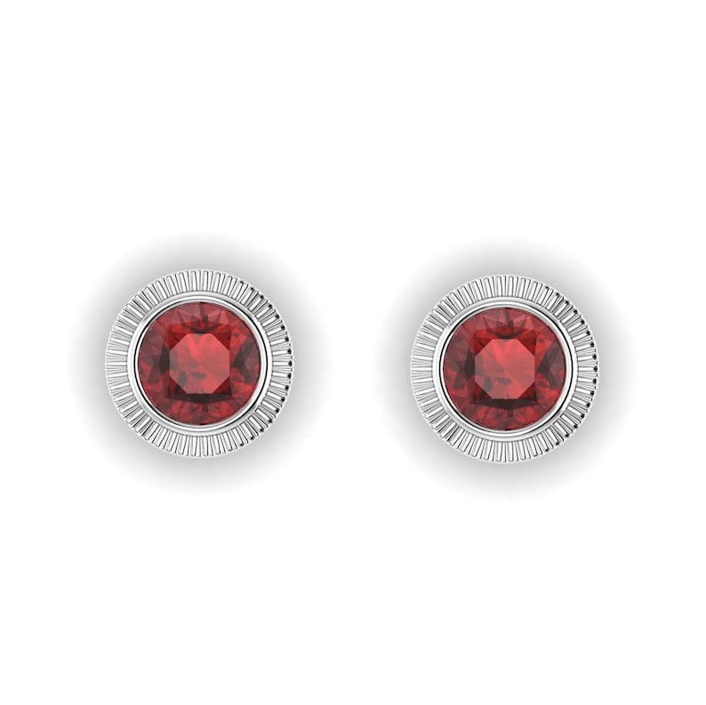 RADIAL : Garnet Gemstone Gauges Garnet Plugs Gemstone Plugs Sterling Silver, 10K, 14k, 18k 22k Gold, or Plat 6G/4mm to 1/2 inch image 4